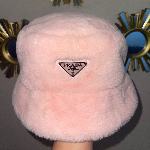 Prada Accessories - NWT Pink Prada Shearling Fur Hat Adult